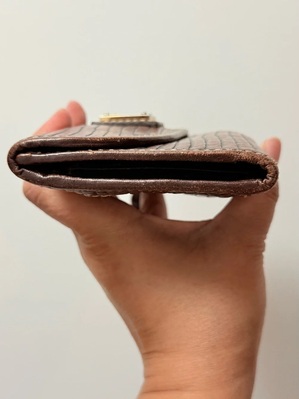 Dooney & Bourke Brown Lizard-Embossed Leather Wallet